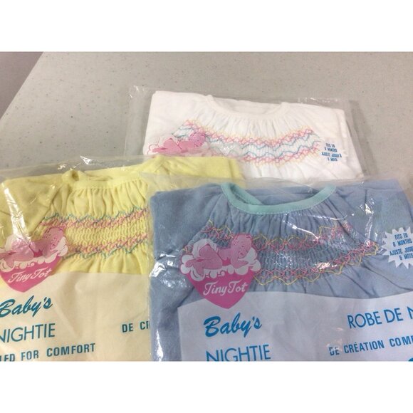 Vintage Tiny Tot Baby Girl Night Gowns New Lot of 3 - Picture 4 of 4